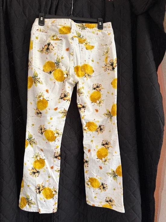 Anthropologie Pilcro Letterpress Floral High Rise Bootcut Jeans Size 27 - Picture 7 of 10